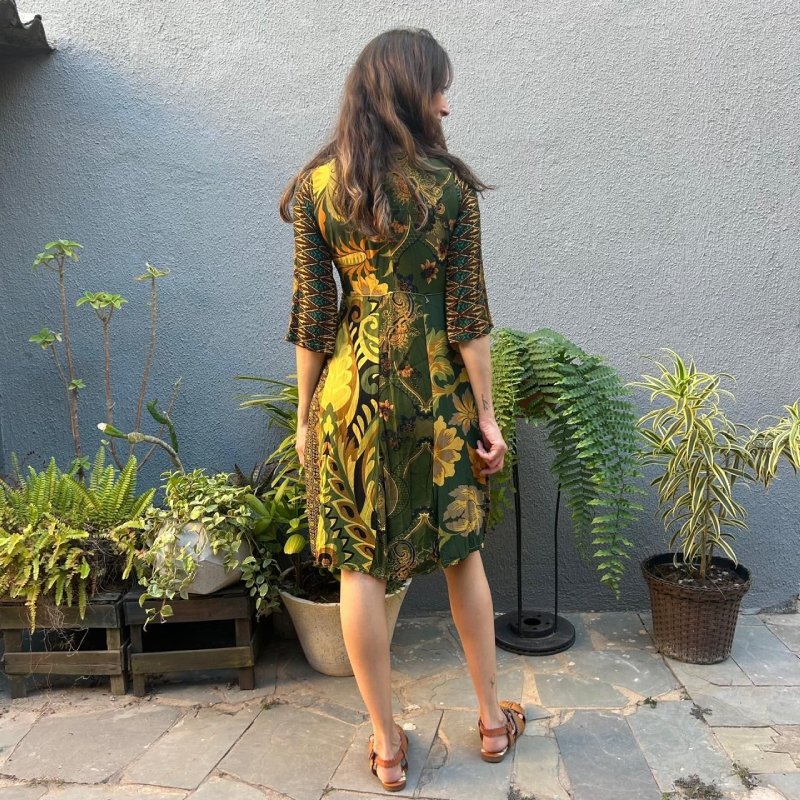 vestido patchwork python - loja online de roupas... Butterfly By Patchwork | Moda Patchwork Autoral - Vestido curto manga 7 ...
