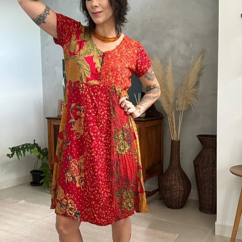 vestido patchwork python - loja online de roupas... Butterfly By Patchwork | Moda Patchwork Autoral - Vestido curto manga ...